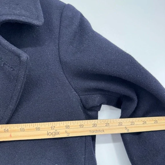 J.Crew Bayswater Peacoat Men S  Blue 100% Wool Stadium Double Breasted Preppy - Picture 8 of 12